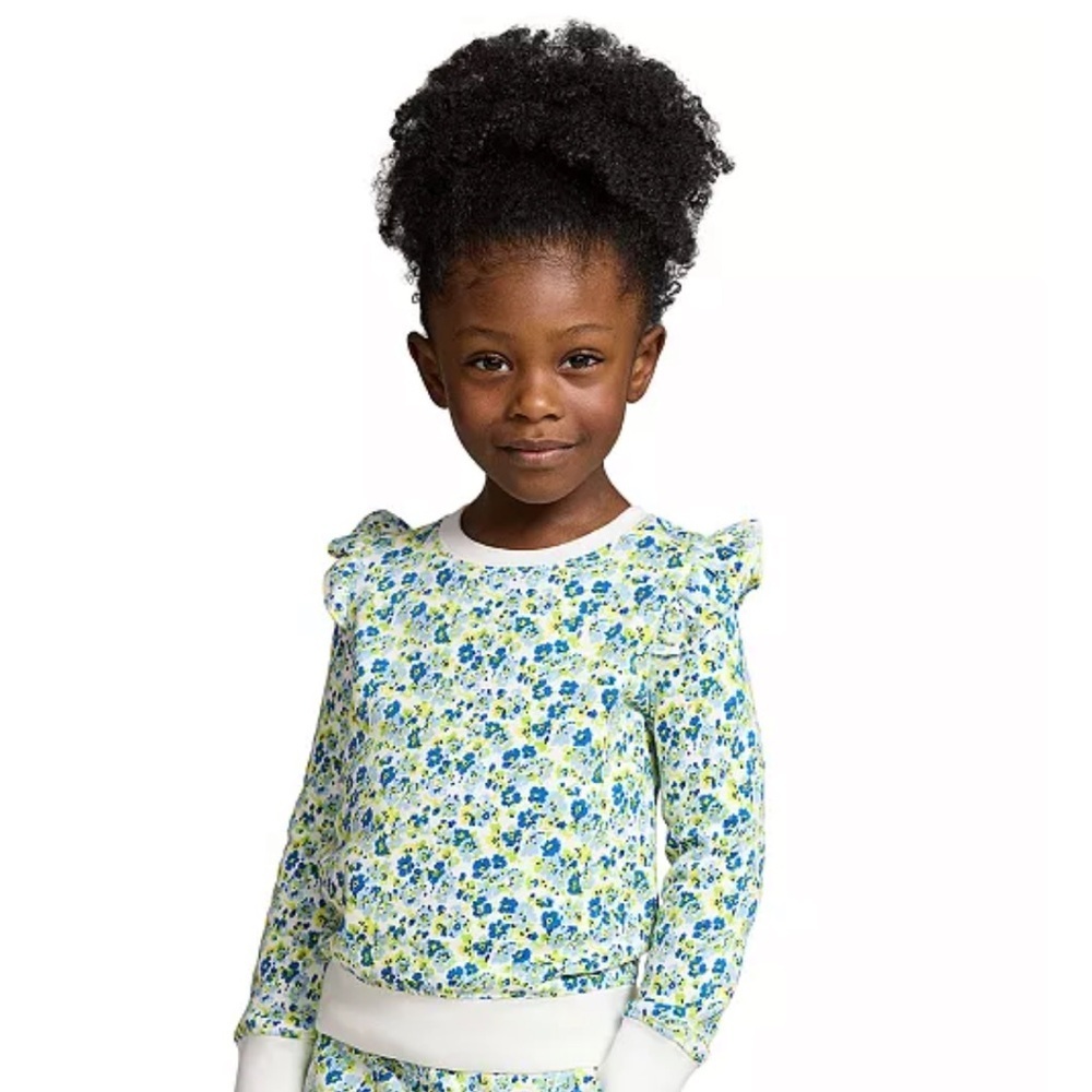 Polo Ralph Lauren
Little Girls Floral Ruffled French Terry Sweatshirt M 8-10